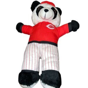 Vintage 80s Cincinnati Reds "Baby Bro" Panda Bear MLB Plush Toy 12"